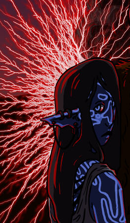 Full Color, Headshot/Half Body; Complicated Design/Background