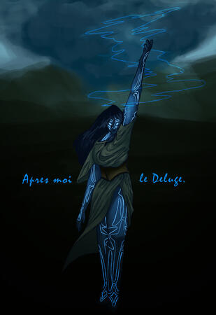 Painterly/Digital Painting, Full Body; Complicated Design/Background